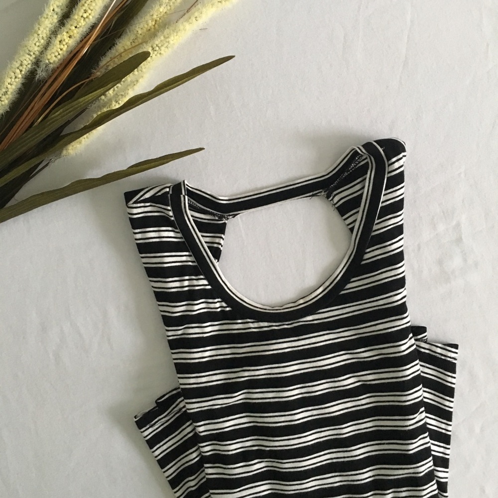 AKIRA | Striped Scoop Neck Low Back Mini Dress - Picture 3 of 5